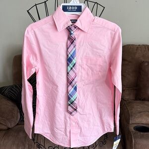 IZOD Boy’s Pink Dress Shirt and Tie